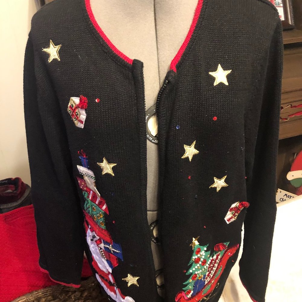 Tiara International Christmas Cardigan ; size XL